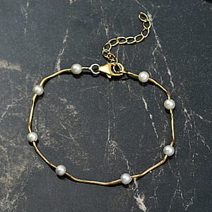 D'Joy Pearl Bracelet in 18K Vermeil Yellow Gold Over Sterling Silver (6.50 In)
