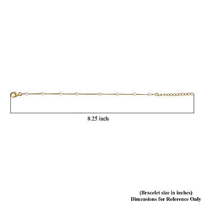 D'Joy Pearl Bracelet in 18K Vermeil Yellow Gold Over Sterling Silver (6.50 In)