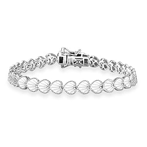 D'Joy Sea Shell Bracelet in Rhodium Over Sterling Silver (7.25 In) 13.50 Grams