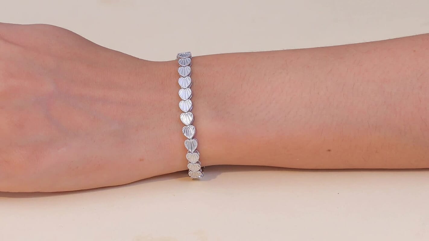 D'Joy Sea Shell Bracelet in Rhodium Over Sterling Silver (7.25 In) 13.50 Grams
