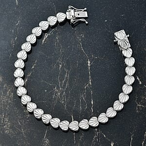 D'Joy Sea Shell Bracelet in Rhodium Over Sterling Silver (7.25 In) 13.50 Grams