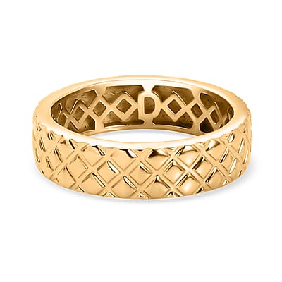 D'Joy Dimas Textured Ring in 18K Vermeil Yellow Gold Over Sterling Silver (Size 10.0) 3.85 Grams