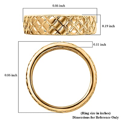 D'Joy Dimas Textured Ring in 18K Vermeil Yellow Gold Over Sterling Silver (Size 10.0) 3.85 Grams