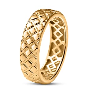 D'Joy Dimas Textured Ring in 18K Vermeil Yellow Gold Over Sterling Silver (Size 6.0) 3.85 Grams 