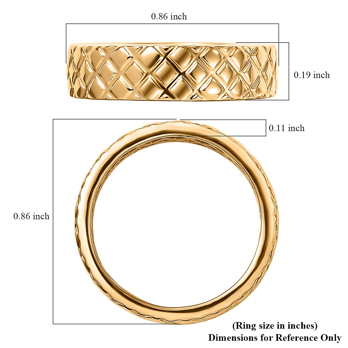 D'Joy Dimas Textured Ring in 18K Vermeil Yellow Gold Over Sterling Silver (Size 6.0) 3.85 Grams  image number 4