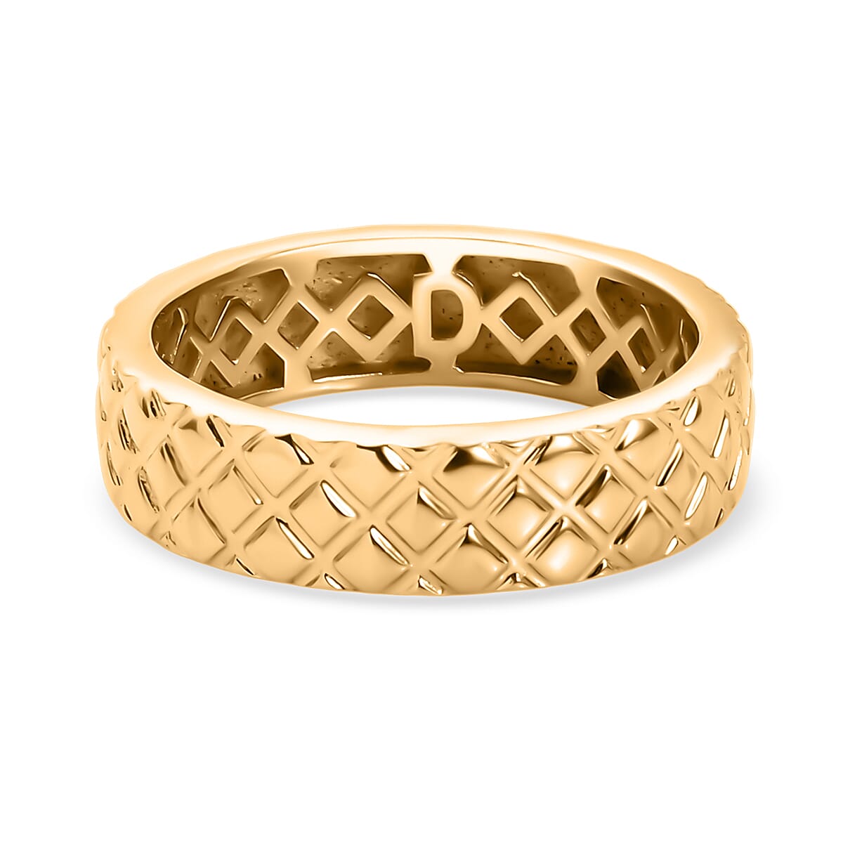 D'Joy Dimas Textured Ring in 18K Vermeil Yellow Gold Over Sterling Silver (Size 7.0) 3.85 Grams 
