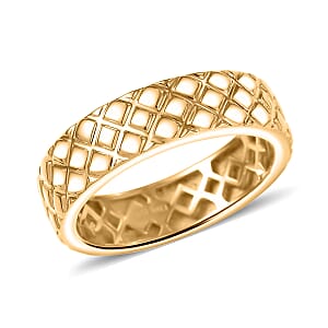 D'Joy Dimas Textured Ring in 18K Vermeil Yellow Gold Over Sterling Silver (Size 9.0) 3.85 Grams 