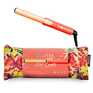 Glister Mini Curls Travel Clip Curler with Carrying Pouch - Grapefruit