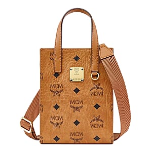 Closeout MCM Cognac Genuine Leather Mini Tote Bag