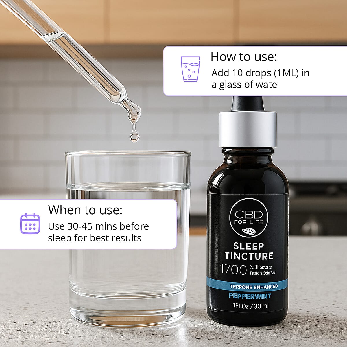 CBD For Life Sleep Tincture - 1700 mg CBD - Peppermint image number 4