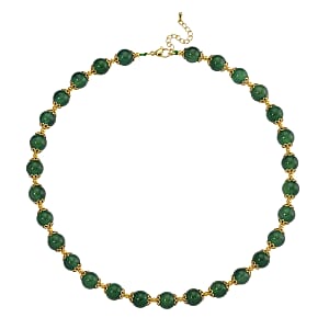 Verde Onyx 200.00 ctw Beaded Necklace in Goldtone 18-20 Inches