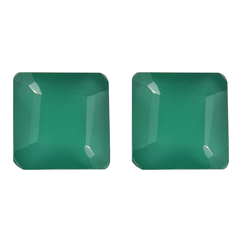 Asscher Cut Green Onyx (Oct 7x7 mm) 2.95 ctw