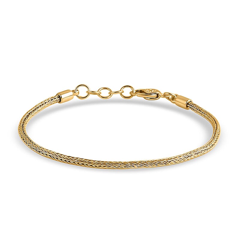 D'Joy Bali Legacy Tulang Naga Chain Bracelet in 22K Vermeil Yellow Gold Over Sterling Silver (8.00 In) 7.20 Grams