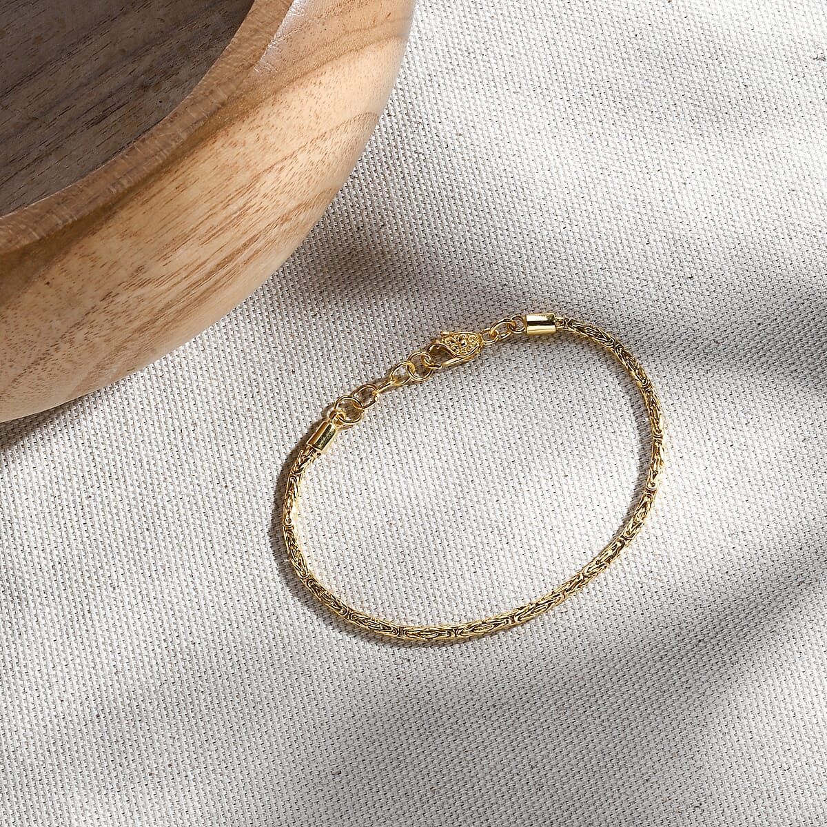  D'Joy Bali Legacy Borobudur Chain Bracelet in 22K Vermeil Yellow Gold Over Sterling Silver (8.00 In) 8.25 Grams image number 1