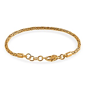  D'Joy Bali Legacy Borobudur Chain Bracelet in 22K Vermeil Yellow Gold Over Sterling Silver (8.00 In) 8.25 Grams