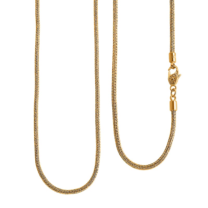 D'Joy Bali Legacy Tulang Naga Chain Necklace in 22K Vermeil Yellow Gold Over Sterling Silver 16.60 Grams 20 Inches