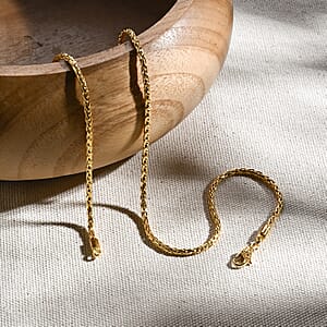  D'Joy Bali Legacy Padian Chain Necklace in 22K Vermeil Yellow Gold Over Sterling Silver 17.75 Grams 20 Inches