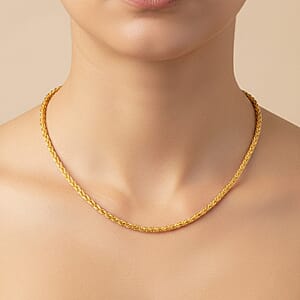  D'Joy Bali Legacy Padian Chain Necklace in 22K Vermeil Yellow Gold Over Sterling Silver 17.75 Grams 20 Inches