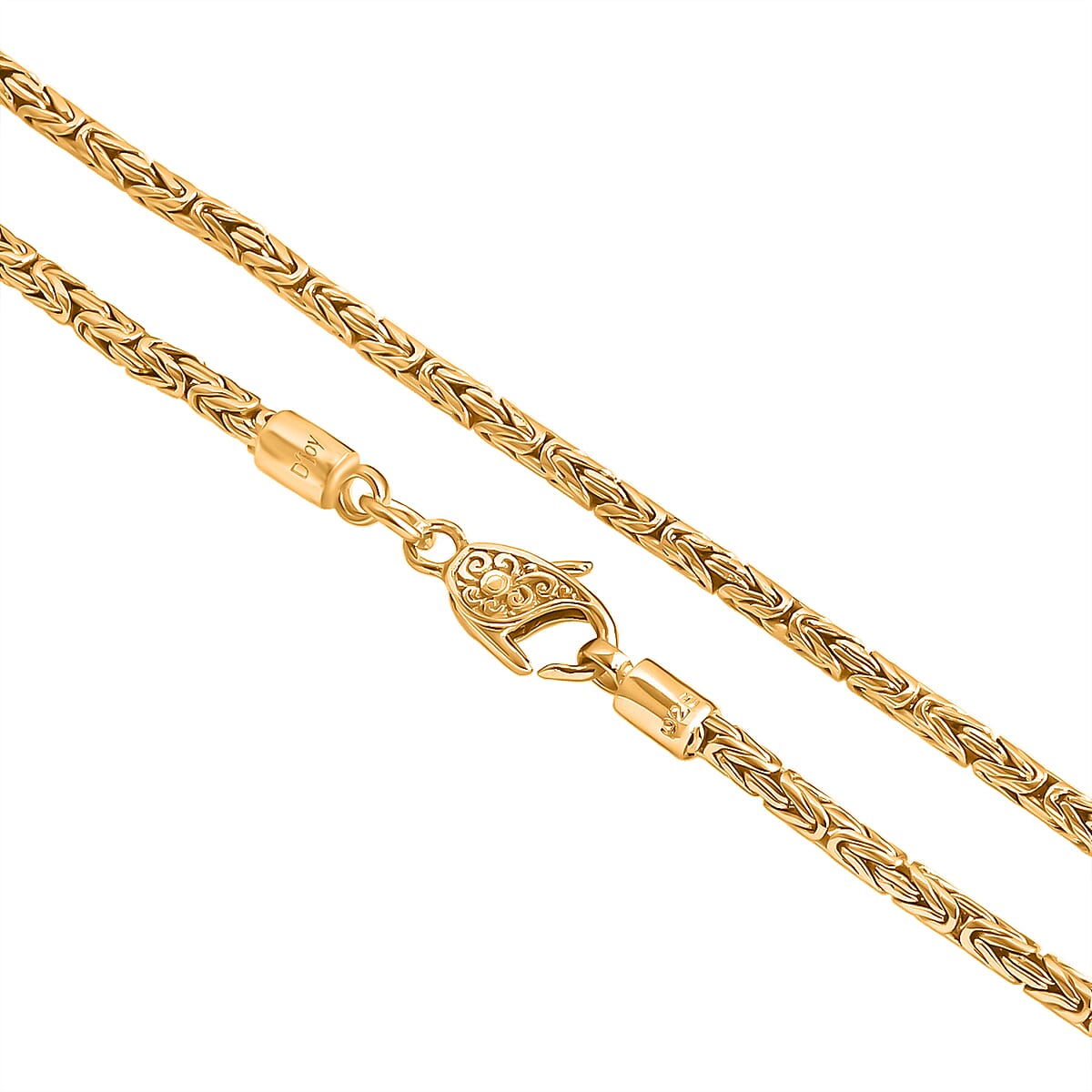  D'Joy Bali Legacy Borobudur Chain Necklace in 22K Vermeil Yellow Gold Over Sterling Silver 20.65 Grams 20 Inches image number 3