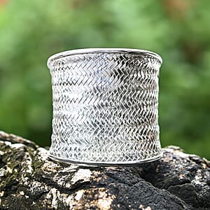 Doorbuster D'Joy Bali Legacy Woven Palm Leaf Cuff Bracelet in Sterling Silver (7.25 In) 64 Grams