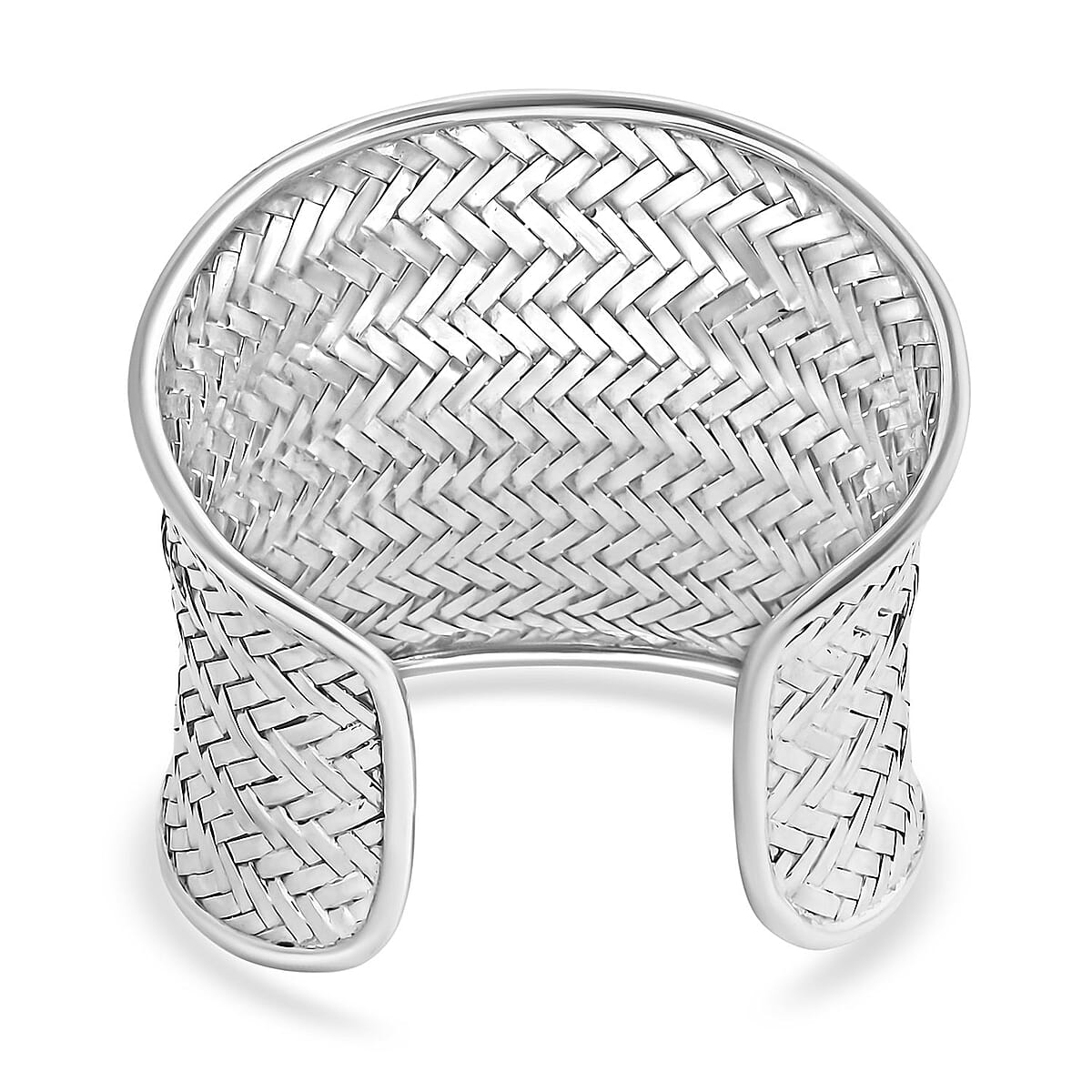 Doorbuster D'Joy Bali Legacy Woven Palm Leaf Cuff Bracelet in Sterling Silver (7.25 In) 64 Grams image number 4