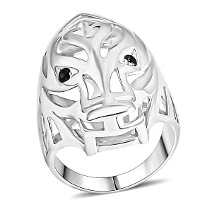 Doorbuster D'Joy Bali Legacy Thai Black Spinel 0.20 ctw Dragon Ring in Sterling Silver (Size 10.0)