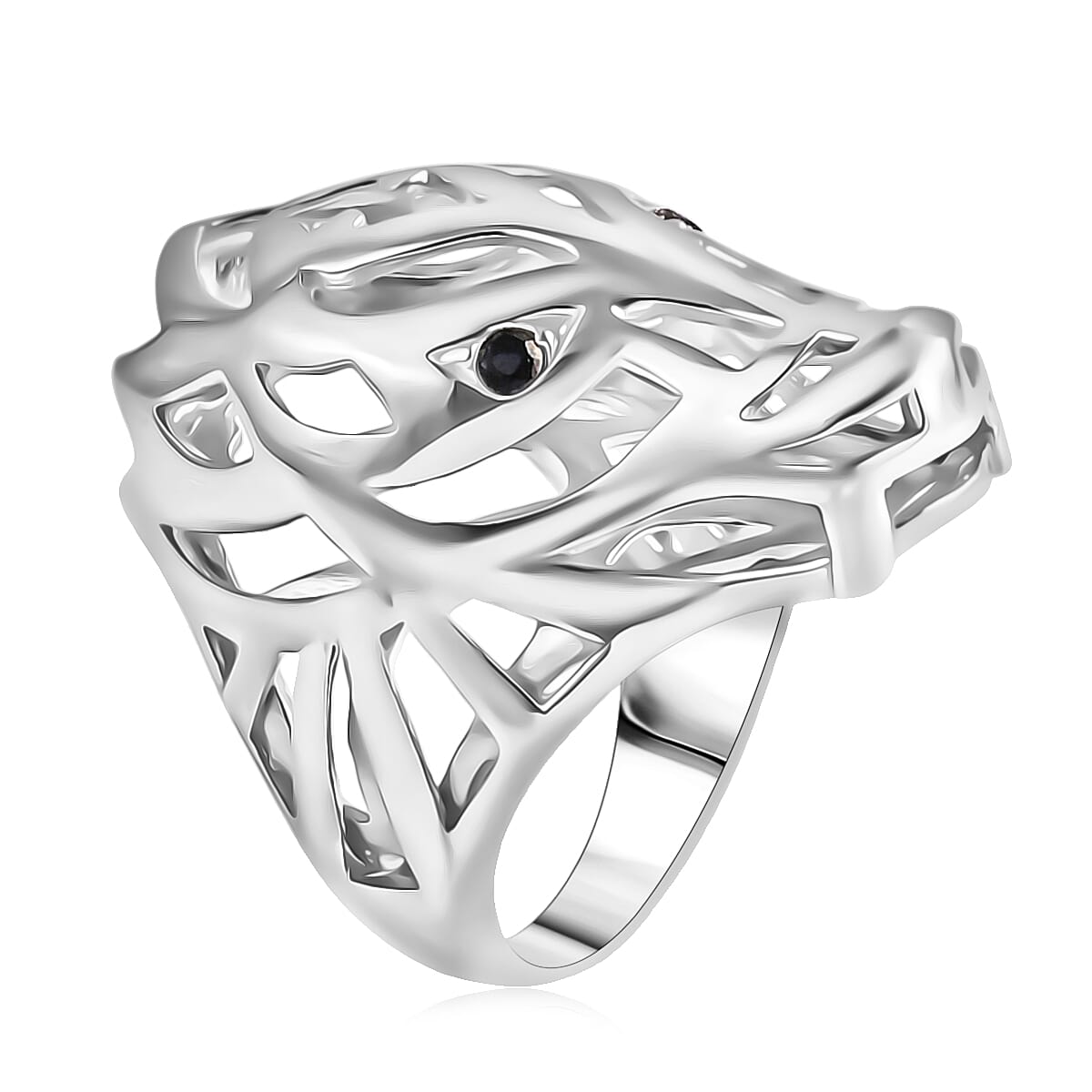 D'Joy Bali Legacy Thai Black Spinel Dragon Ring in Sterling Silver 0.20 ctw (Size 6.0) image number 3