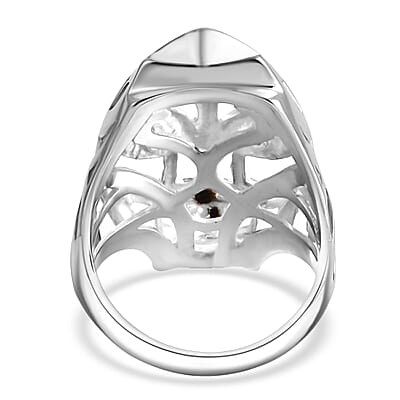 D'Joy Bali Legacy Thai Black Spinel Dragon Ring in Sterling Silver 0.20 ctw (Size 6.0)