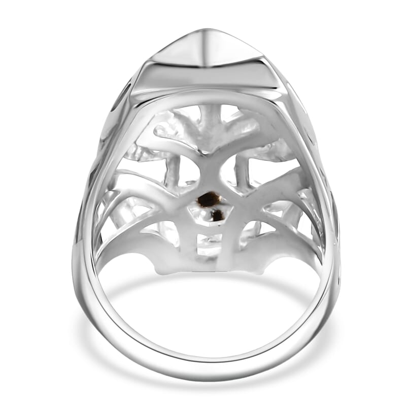 D'Joy Bali Legacy Thai Black Spinel Dragon Ring in Sterling Silver 0.20 ctw (Size 6.0)