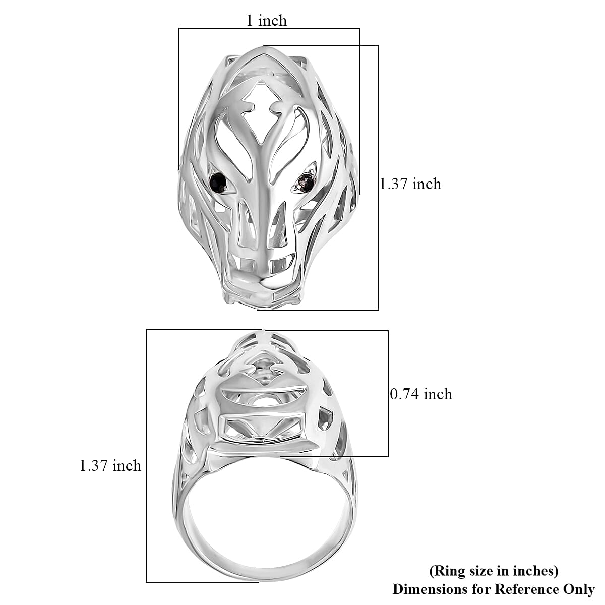 D'Joy Bali Legacy Thai Black Spinel Dragon Ring in Sterling Silver 0.20 ctw (Size 6.0) image number 5