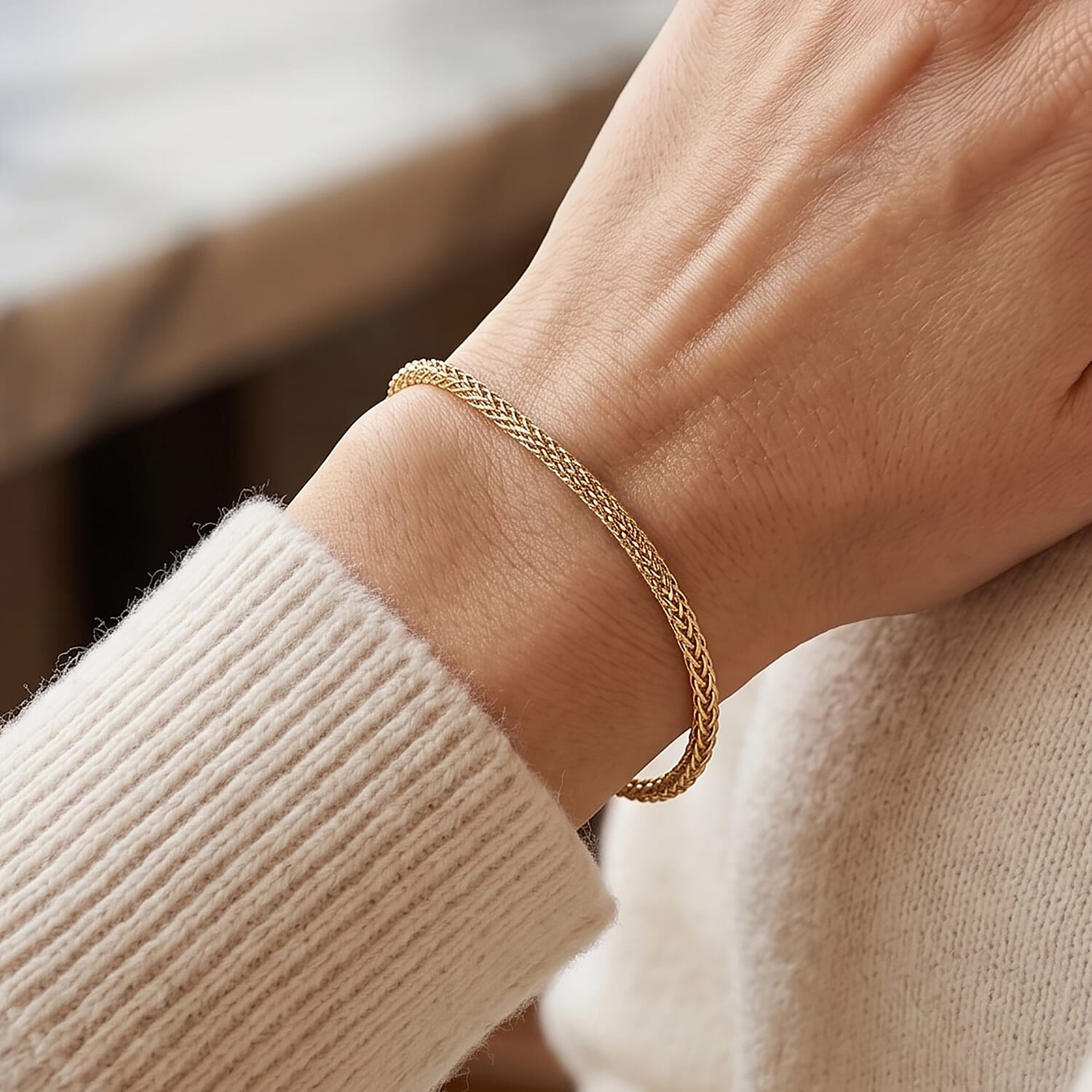 Triple Spiga Chain Bracelet in 18K Yellow Gold (7.25 In) 1 Grams
