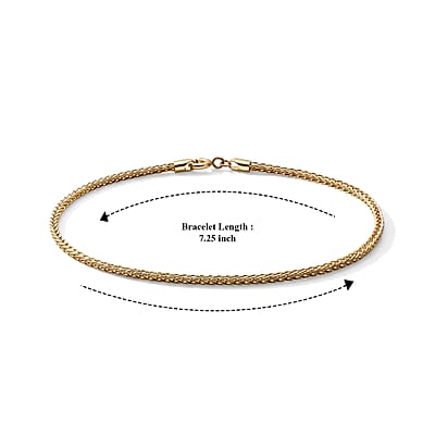 Triple Spiga Chain Bracelet in 18K Yellow Gold (7.25 In) 1 Grams