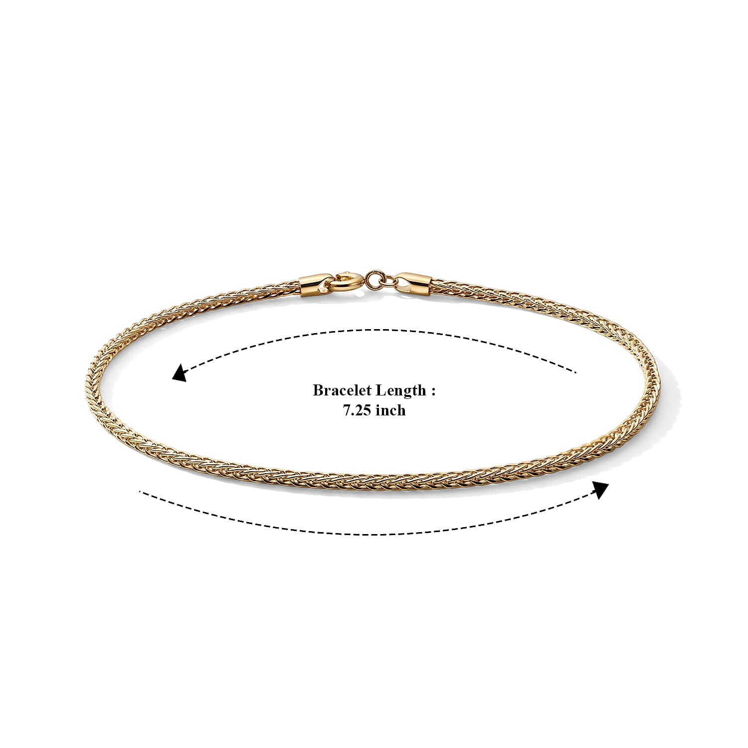 Triple Spiga Chain Bracelet in 18K Yellow Gold (7.25 In) 1 Grams