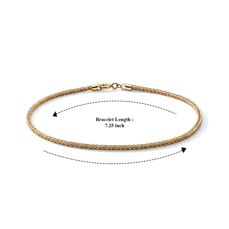 Triple Spiga Chain Bracelet in 18K Yellow Gold (7.25 In) 1 Grams