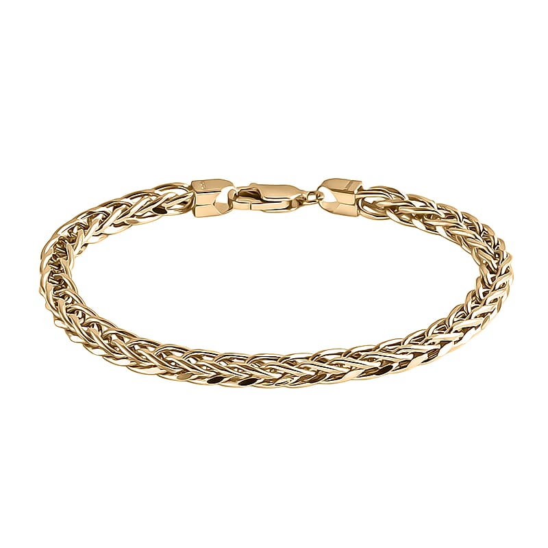 Luxoro Wheat Chain Bracelet in 10K Yellow Gold (7.25 In) 5.45 Grams