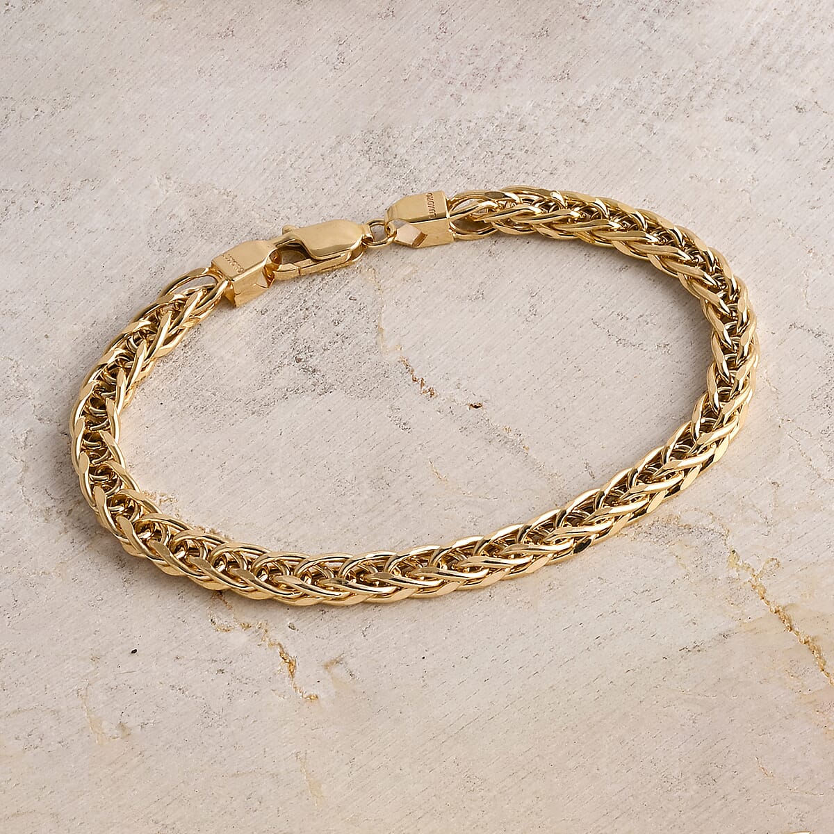 Doorbuster Luxoro Wheat Chain Bracelet in 10K Yellow Gold (7.25 In) 5.45 Grams image number 1