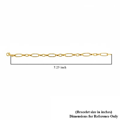 Luxoro Essential Link Chain Bracelet in 10K Yellow Gold (7.25 In) 2.60 Grams