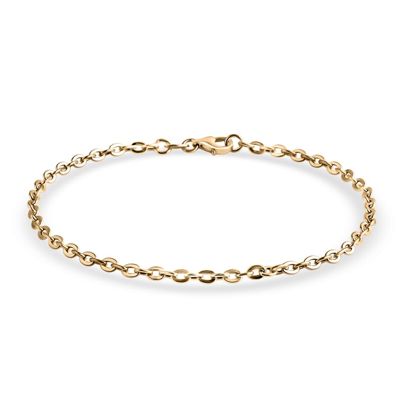 Rolo Link Chain Bracelet in 10K Yellow Gold (7.25 In) 1 Grams