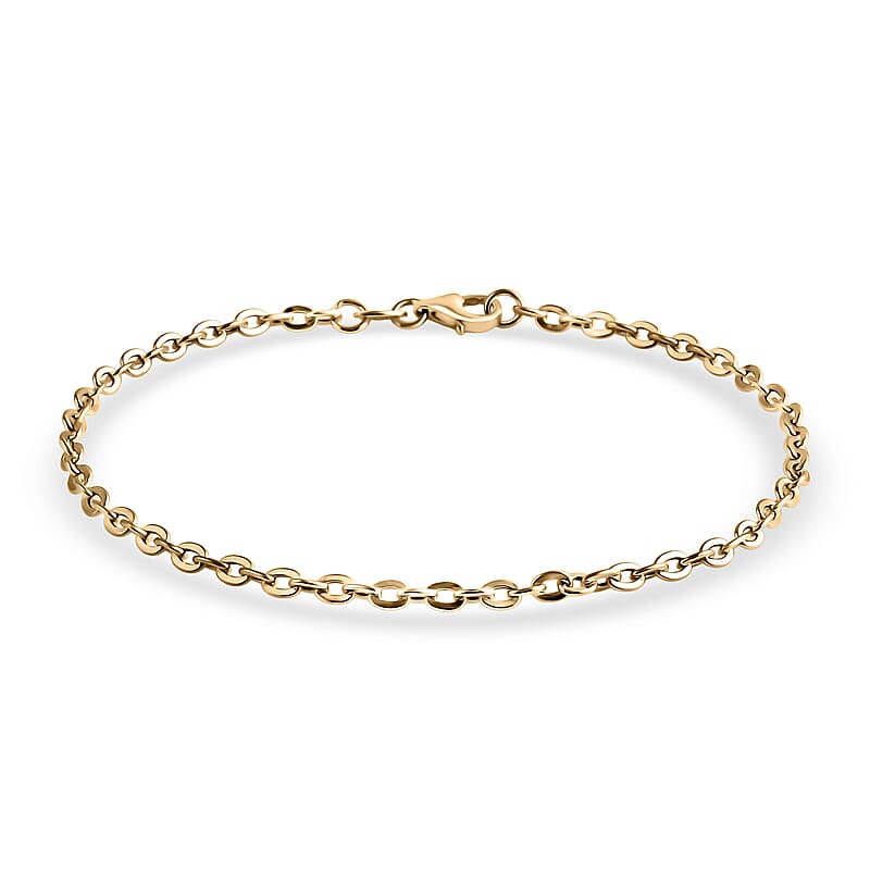 Rolo Link Chain Bracelet in 10K Yellow Gold (7.25 In) 1 Grams