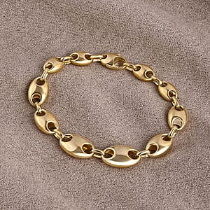 Doorbuster Luxoro Coffee Bean Link Chain Bracelet in 10K Yellow Gold (7.25 In) 7 Grams