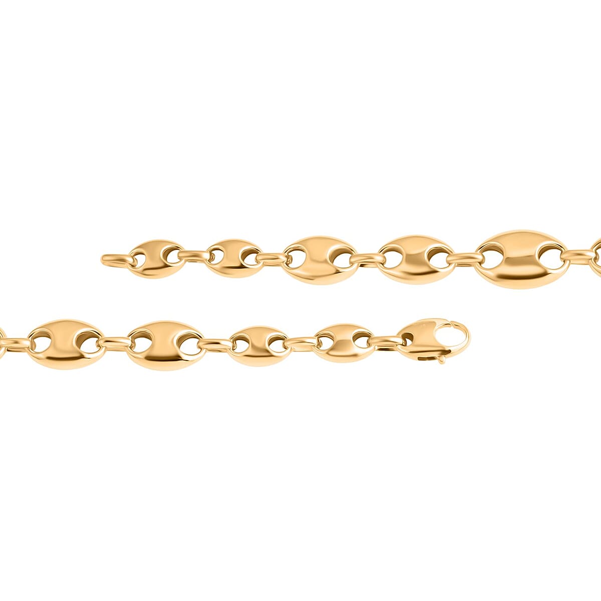 Doorbuster Luxoro Coffee Bean Link Chain Bracelet in 10K Yellow Gold (7.25 In) 7 Grams image number 3