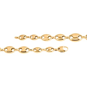 Doorbuster Luxoro Coffee Bean Link Chain Bracelet in 10K Yellow Gold (7.25 In) 7 Grams