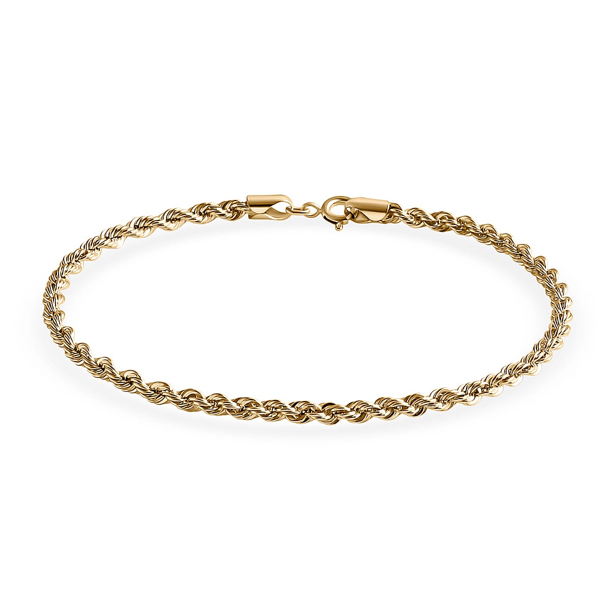 Doorbuster Rope Chain Bracelet in 10K Yellow Gold (7.25 In) 1.32 Grams image number 0