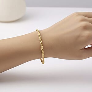 Doorbuster Rope Chain Bracelet in 10K Yellow Gold (7.25 In) 1.32 Grams