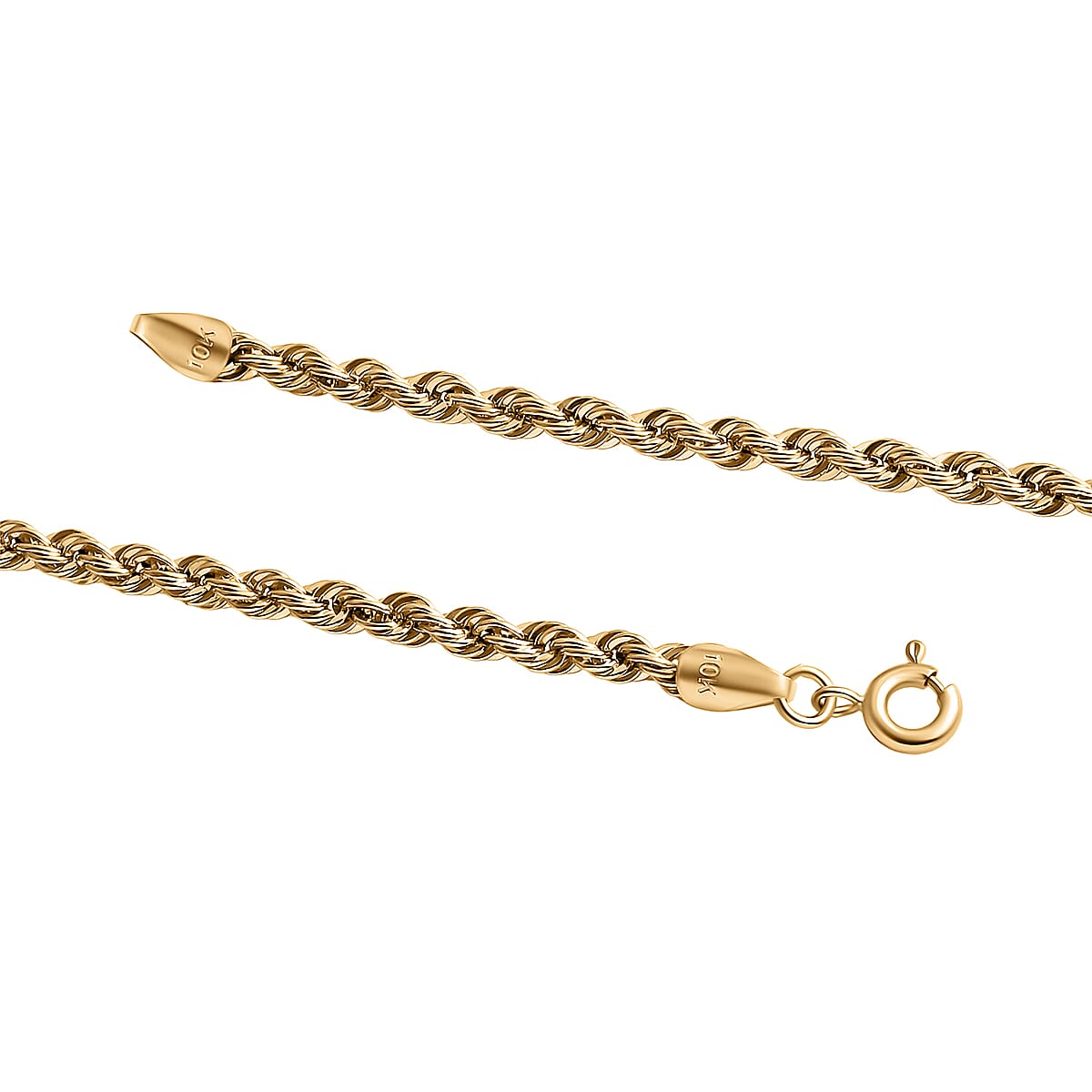 Doorbuster Rope Chain Bracelet in 10K Yellow Gold (7.25 In) 1.32 Grams image number 3