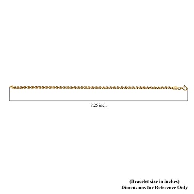 Rope Chain Bracelet in 10K Yellow Gold (7.25 In) 1.32 Grams