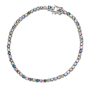 Luxuriant Lab Grown Multi Diamond SI 3.75 ctw Bracelet in Rhodium Over Sterling Silver (6.50 In)