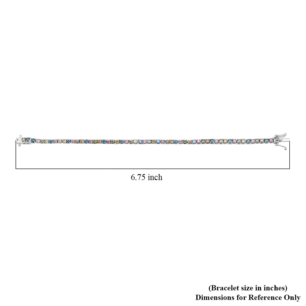 Luxuriant Lab Grown Multi Diamond SI 3.75 ctw Bracelet in Rhodium Over Sterling Silver (6.50 In) image number 3