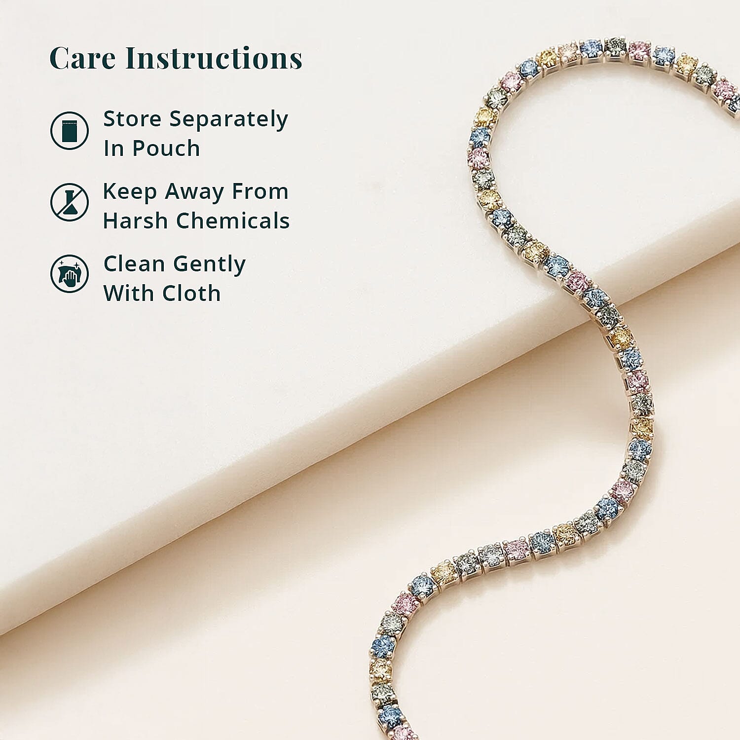 Luxuriant Lab Grown Multi Diamond SI 3.75 ctw Rainbow Symphony Bracelet in Rhodium Over Sterling Silver (6.50 In)