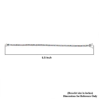 Luxuriant Lab Grown Multi Diamond SI 3.75 ctw Rainbow Symphony Bracelet in Rhodium Over Sterling Silver (6.50 In)